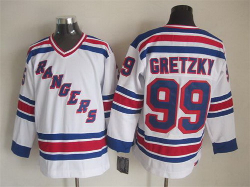 New York Rangers #99 Wayne Gretzky 1993 White Throwback CCM Jersey