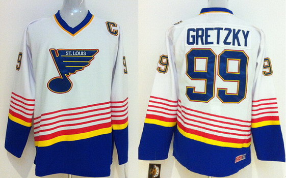 St. Louis Blues #99 Wayne Gretzky White Throwback CCM Jersey