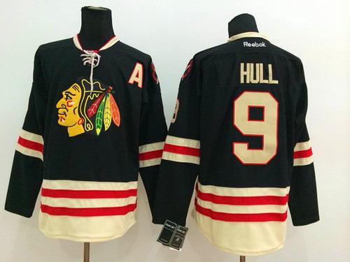 Chicago Blackhawks #9 Bobby Hull 2015 Winter Classic Black Jersey