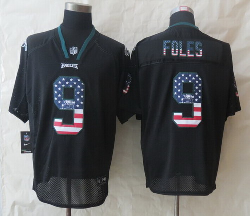 Nike Philadelphia Eagles #9 Nick Foles 2014 USA Flag Fashion Black Elite Jersey
