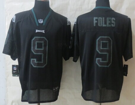 Nike Philadelphia Eagles #9 Nick Foles 2013 Drift Fashion Lights Out Black Elite Jersey