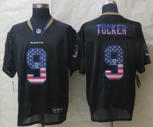 Nike Baltimore Ravens #9 Justin Tucker 2014 USA Flag Fashion Black Elite Jersey
