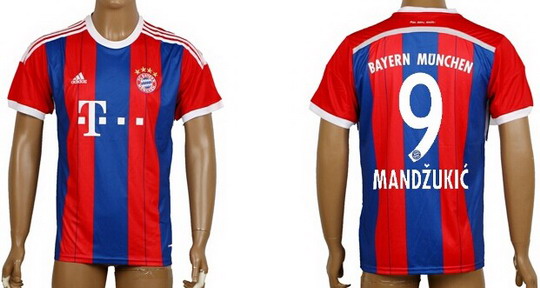 2014/15 Bayern Munchen #9 Mandzukic Home Soccer AAA+ T-Shirt