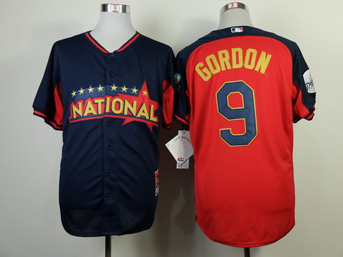 Los Angeles Dodgers #9 Dee Gordon 2014 All-Star Navy Blue Jersey
