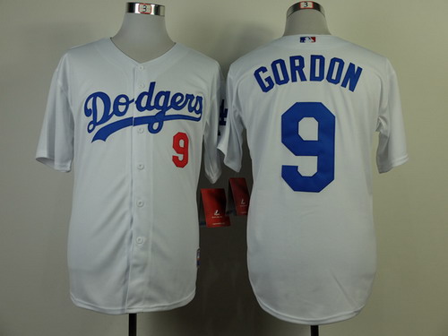 Los Angeles Dodgers #9 Dee Gordon White Jersey