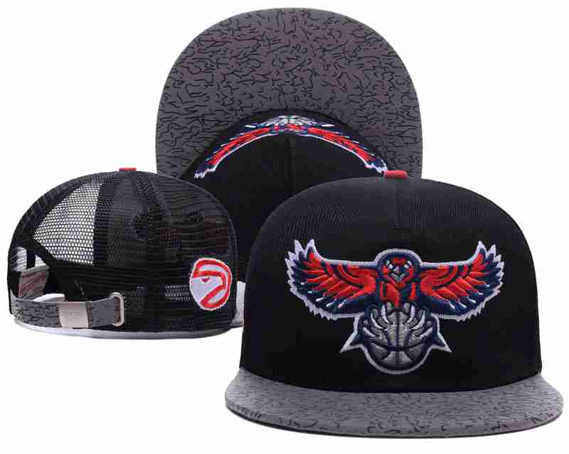 Atlanta Hawks Mesh Snapback Hat Black-TX2