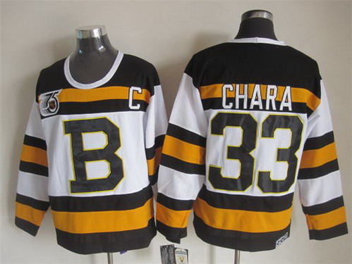 Boston Bruins #33 Zdeno Chara White 75TH Throwback CCM Jersey