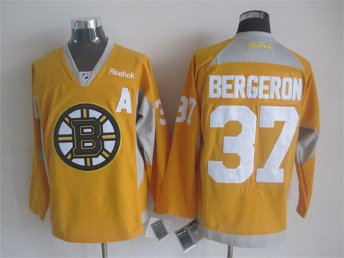 Boston Bruins #37 Patrice Bergeron 2014 Training Orange Jersey