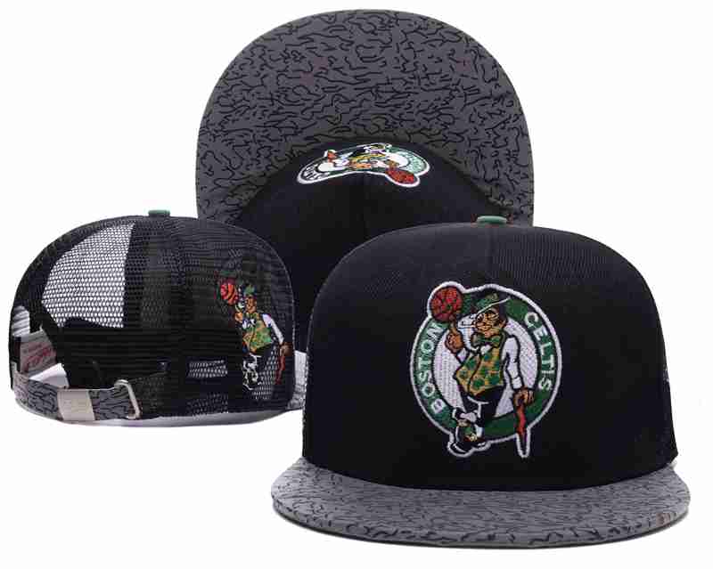 Boston Celtics Mesh Snapback Hat Black-TX3