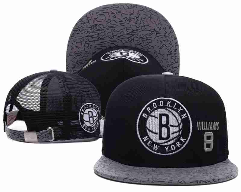 Brooklyn Nets Mesh Snapback Hat Black-TX4
