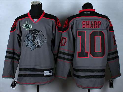 Chicago Blackhawks #10 Patrick Sharp 2015 Stanley Cup Charcoal Gray Jersey