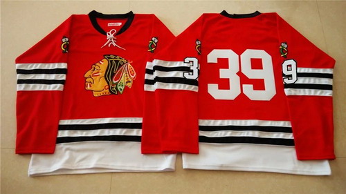 Chicago Blackhawks #39 Kyle Baun 1960-61 Red Vintage Jersey