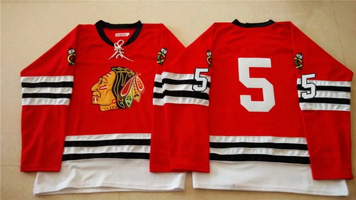 NHL Chicago Blackhawks #5 David Rundblad 1960-61 Red Vintage Jersey