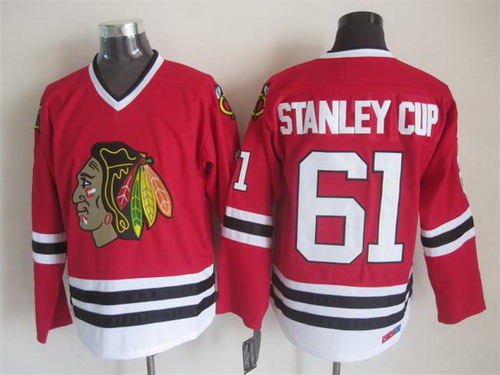 Chicago Blackhawks #61 Stanley Cup Red Throwback CCM Jersey