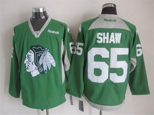 NHL Chicago Blackhawks #65 Andrew Shaw 2014 Training Green Jersey