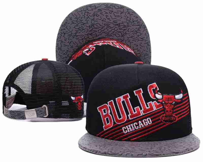 Chicago Bulls Mesh Snapback Hat Black-TX5