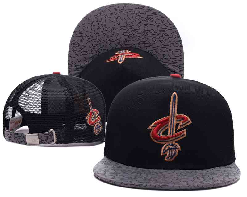 Cleveland Cavaliers Mesh Snapback Hat Black-TX7
