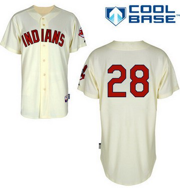 Cleveland Indians #28 Corey Kluber Cream Jersey