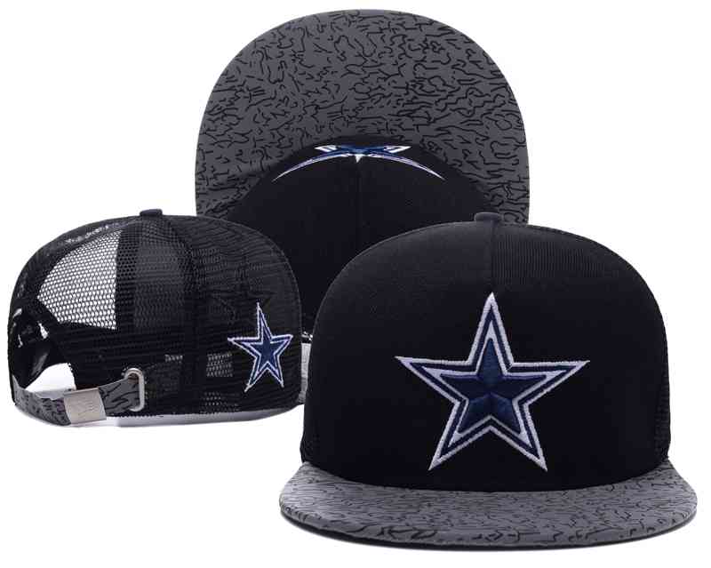 Dallas Cowboys Mesh Snapback Hat Black-TX8