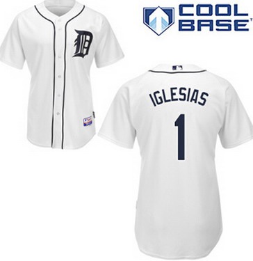 Detroit Tigers #1 Jose Iglesias White Jersey