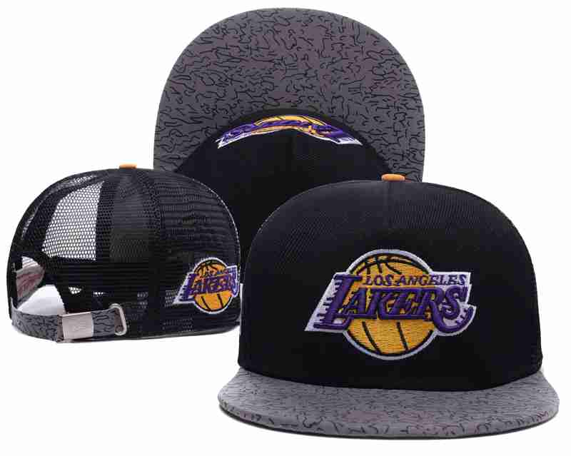 Los Angeles Lakers Mesh Snapback Hat Black-TX11