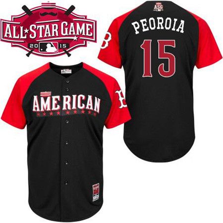 Men's American League Boston Red Sox #15 Dustin Pedroia 2015 MLB All-Star Black Jersey