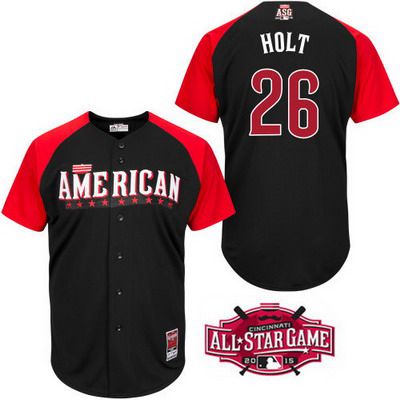 Men's American League Boston Red Sox #26 Brock Holt 2015 MLB All-Star Black Jersey