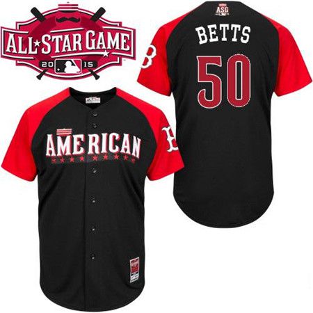 Men's American League Boston Red Sox #50 Mookie Betts 2015 MLB All-Star Black Jersey