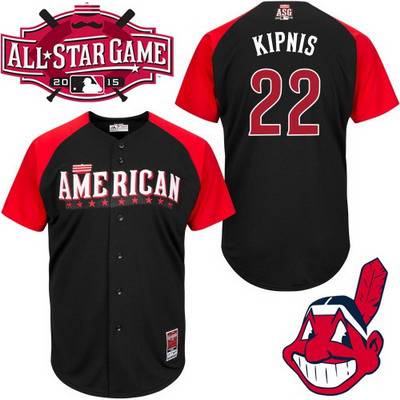 Men's American League Cleveland Indians #22 Jason Kipnis 2015 MLB All-Star Black Jersey