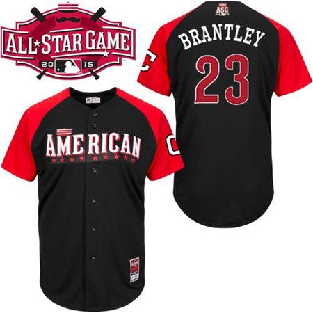 Men's American League Cleveland Indians #23 Michael Brantley 2015 MLB All-Star Black Jersey