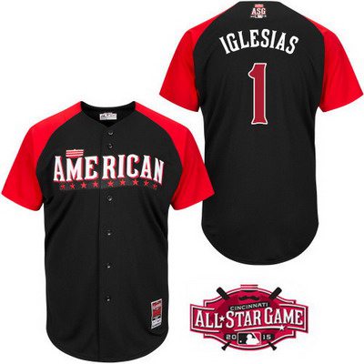 Men's American League Detroit Tigers #1 Jose Iglesias 2015 MLB All-Star Black Jersey