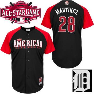 Men's American League Detroit Tigers #28 J. D. Martinez 2015 MLB All-Star Black Jersey