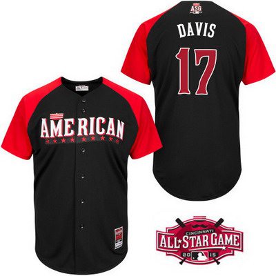 Men's American League Kansas City Royals #17 Wade Davis 2015 MLB All-Star Black Jersey