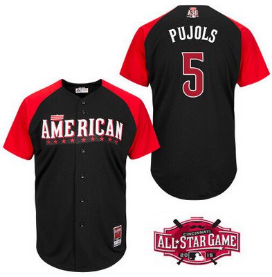 Men's American League Los Angels Of Anaheim #5 Albert Pujols 2015 MLB All-Star Black Jersey