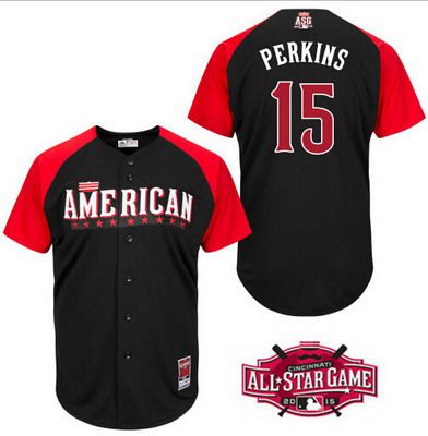 Men's American League Minnesota Twins #15 Glen Perkins 2015 MLB All-Star Black Jersey