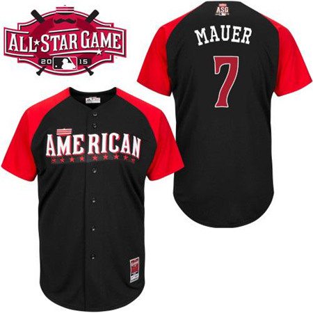 Men's American League Minnesota Twins #7 Joe Mauer 2015 MLB All-Star Black Jersey