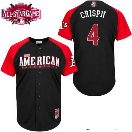 Men's American League Oakland Athletics #4 Coco Crisp 2015 MLB All-Star Black Jersey