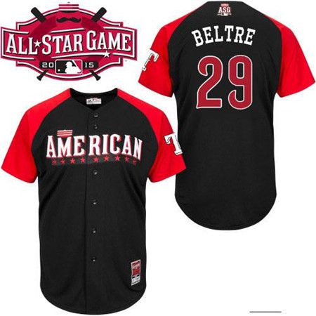 Men's American League Texas Rangers #29 Adrian Beltre 2015 MLB All-Star Black Jersey