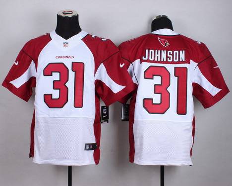 Men's Arizona Cardinals #31 David Johnson Nike White Elite Jersey