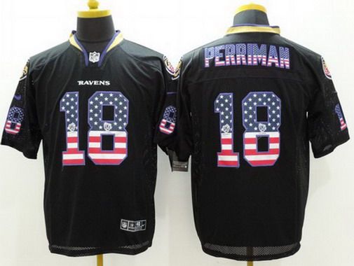 Men's Baltimore Ravens #18 Breshad Perriman Black USA Flag Fashion NFL Nike Elite Jersey