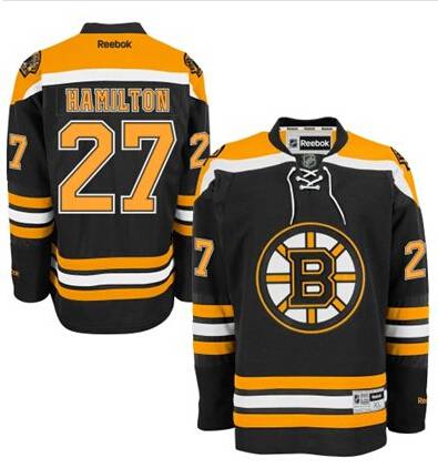 Men's Boston Bruins #27 Dougie Hamilton Black Jersey