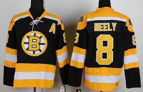 Men's Boston Bruins #8 Cam Neely 1967-68 Black CCM Vintage Throwback Jersey