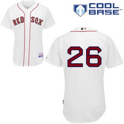 Men's Boston Red Sox #26 Brock Holt White Jersey