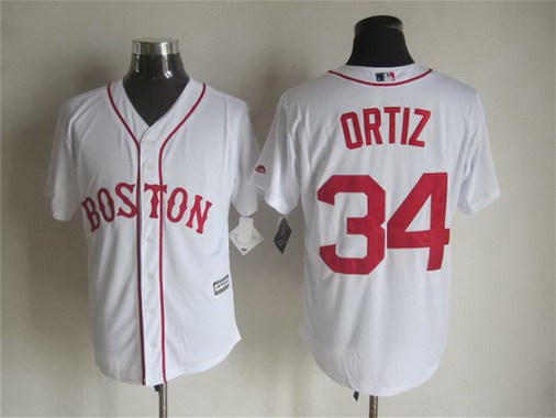 Men's Boston Red Sox #34 David Ortiz Alternate White 2015 MLB Cool Base Jersey