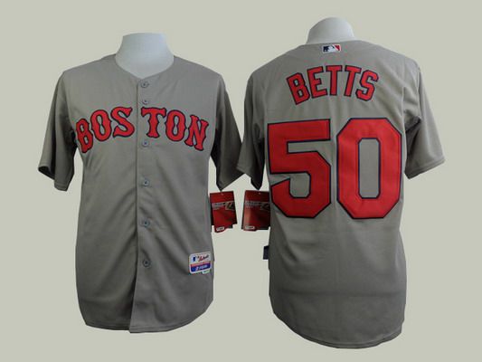 Men's Boston Red Sox #50 Mookie Betts 2014 Gray Jersey