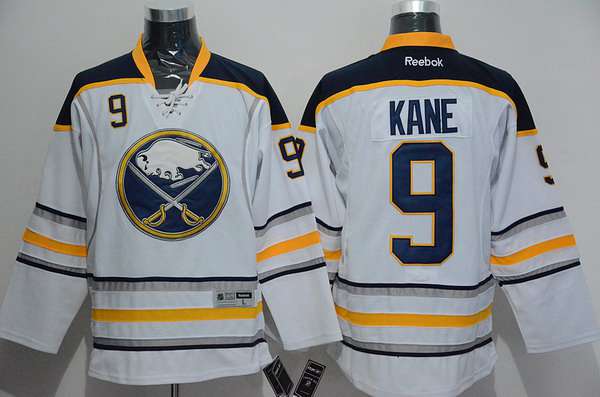 Men's Buffalo Sabres #9 Evander Kane Away White NHL Reebok Jersey