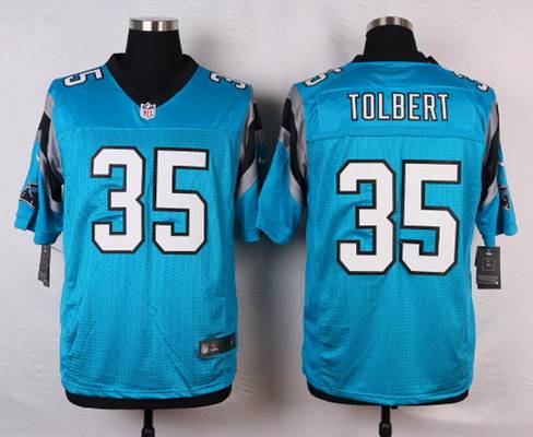 Men's Carolina Panthers #35 Mike Tolbert Light Blue Alternate NFL Nike Elite Jersey