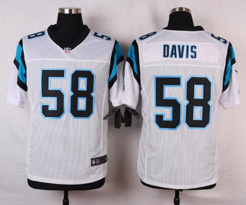 Men's Carolina Panthers #58 Thomas Davis White Road NFL Nike Elite Jersey