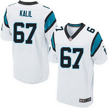 Men's Carolina Panthers #67 Ryan Kalil White Road NFL Nike Elite Jersey