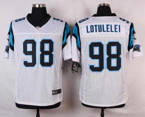 Men's Carolina Panthers #98 Star Lotulelei White Road NFL Nike Elite Jersey
